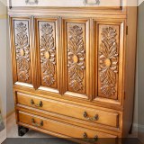 F35. Vargas Furniture tall dresser. 56”h x 39.5”w x 20.5”d